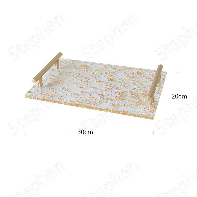 Tavi din folie de aur din acrilic modern european Creativitate decorativa Stand pentru desert de nunta Ornamente Tava de afișare pentru gustare ceaiul de după-amiază