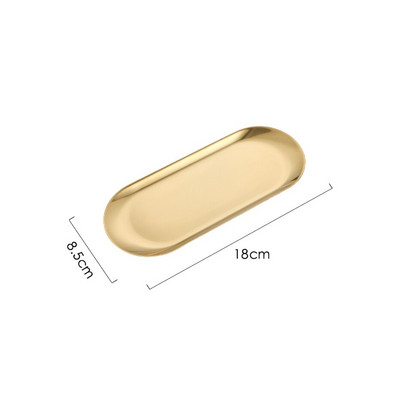 Nerūdijančio plieno rankšluosčių padėklas Metalinis laikymo organizatorius indų lėkštė vonios kambario kosmetiniams stalviršiams auksinis laikiklis kosmetikai papuošalams