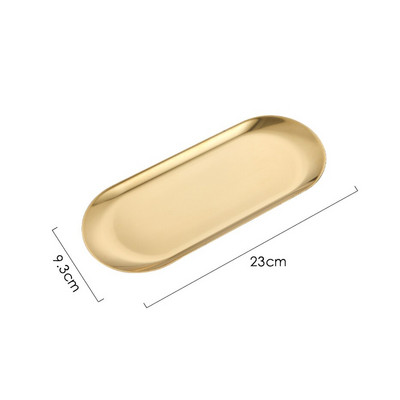 Nerūdijančio plieno rankšluosčių padėklas Metalinis laikymo organizatorius indų lėkštė vonios kambario kosmetiniams stalviršiams auksinis laikiklis kosmetikai papuošalams