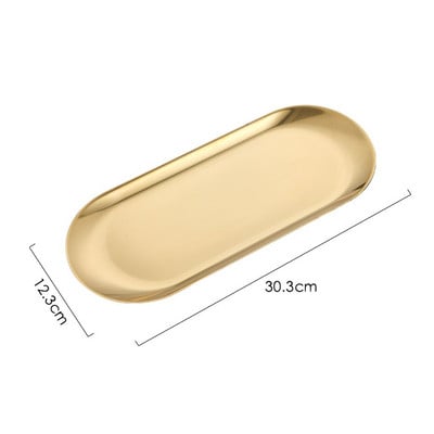 Nerūdijančio plieno rankšluosčių padėklas Metalinis laikymo organizatorius indų lėkštė vonios kambario kosmetiniams stalviršiams auksinis laikiklis kosmetikai papuošalams