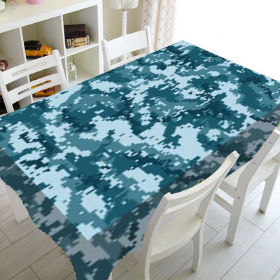 Zelený maskáčový obrus s maskáčovým vzorom, obrus na párty, bytové dekorácie, vojenský maskáčový obrus, kuchyňa 140x200