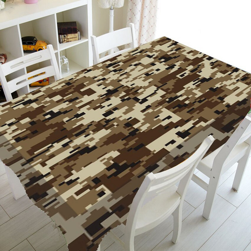 Zelený maskáčový obrus s maskáčovým vzorom, obrus na párty, bytové dekorácie, vojenský maskáčový obrus, kuchyňa 140x200