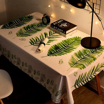 PVC покривки за маса в скандинавски стил Кухня Водоустойчива маслоустойчива пластмасова покривка за маса Правоъгълен печат Домашна маса за хранене Декор