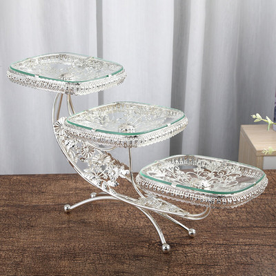 Luxus gyümölcstál kreatív, 3 szintes tároló, dekoratív tálalótáldekor