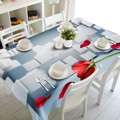 3D terítő sárga napraforgó mintás Vízálló/olajálló Vastag poliészter téglalap alakú esküvői terítő textil