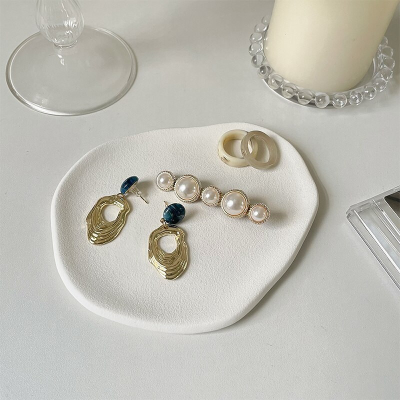 Kerámia tárolótálca Szabálytalan ékszerek tároló tálca Ékszer kijelző állvány Tetszett rendező konténerek hálószoba lakberendezés