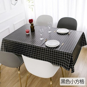 PVC asztalterítő vízálló és olajálló terítő Egyszerű négyzet alakú kockás terítő fehér nyomtatott fekete szürke terítő teaasztalhoz