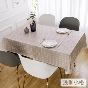 PVC asztalterítő vízálló és olajálló terítő Egyszerű négyzet alakú kockás terítő fehér nyomtatott fekete szürke terítő teaasztalhoz