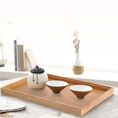Fa bambusz tálca teáscsésze csészealj tálcák gyümölcstál tároló raklap tányér dekoráció japán ételek négyszögletes tányér 2023