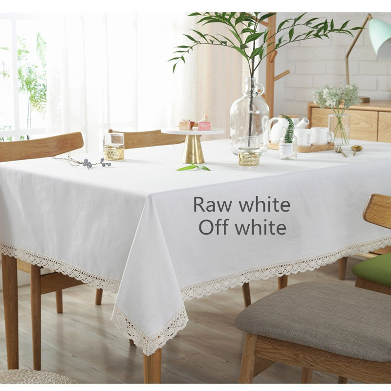 Bumbac alb solid din dantelă bej Față de masă decorativă Față de masă de bucătărie Husă de masă dreptunghiulară Decor pentru petrecere