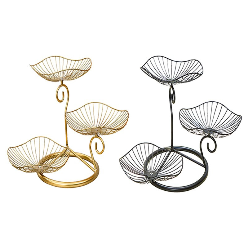 3 pakopų vaisių krepšelis metaliniai vaisių padėklai užkandžių desertų stovui.