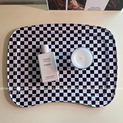 Korea Ins Style Tray, Checker Tray, Square Tray, Food Picnic Tray, Parfüm Cup Dekoráció.