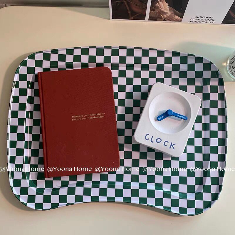 Korea Ins Style Tray, Checker Tray, Square Tray, Food Picnic Tray, Parfüm Cup Dekoráció.
