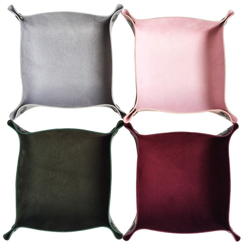 Сгъваеми тави за съхранение Квадратна тава за зарове за портфейл за ключове Органайзер за монети Домашен офис Настолен компютър Кутия за съхранение на дреболии Кошчета Аксесоари