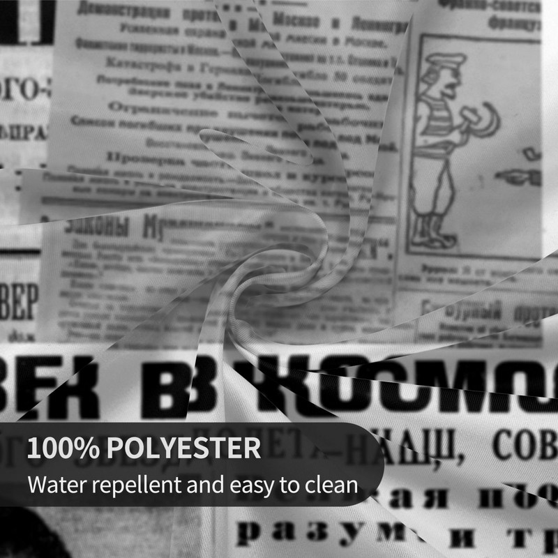 Rusiški laikraščiai Staltiesė Laikraštis Koliažas Sodas Poliesterio stalo užvalkalas Plaunamas Pigus Dekoracija Spausdinta staltiesė