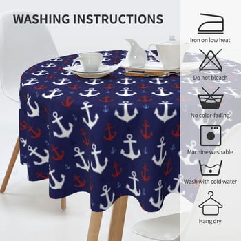 Nautical Sailor Τραπεζομάντιλο Anchors Print Protector Κάλυμμα Τραπεζιού Πολυεστέρας Καλοκαιρινό Χονδρικό Όμορφο Τραπεζομάντηλο