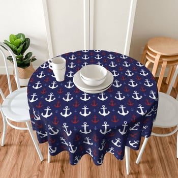 Nautical Sailor Τραπεζομάντιλο Anchors Print Protector Κάλυμμα Τραπεζιού Πολυεστέρας Καλοκαιρινό Χονδρικό Όμορφο Τραπεζομάντηλο