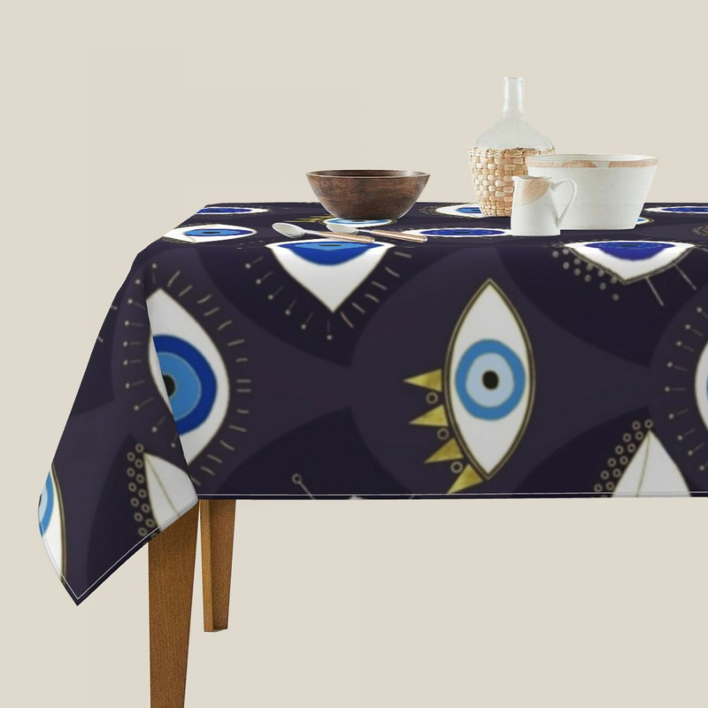 Eyes staltiesė Įvairios Evil Eye Kawaii individualizuotos staltiesės Gimtadienio vakarėlio didmeninė apsauga, poliesterio staltiesė