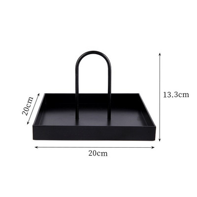 Ukrasna ladica za pohranu sitnica za dnevni boravak Kozmetika Nakit ladica Okrugla četvrtasta metalna radna površina Dekor za dom