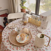 Koreai belső virág Vintage terítő dohányzóasztal takaró vászon pamut vászon kerek lelkipásztori öltöző piknik szőnyeg