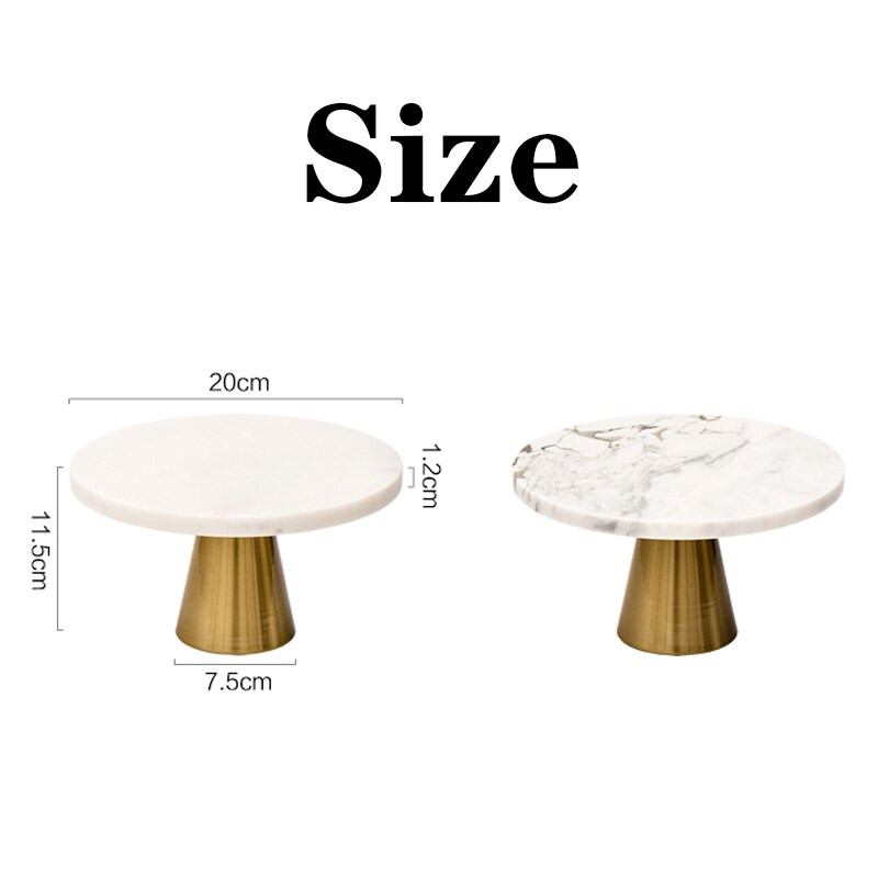 Скандинавски естествен мрамор с високи крака поднос Леки луксозни подноси за съхранение на бижута Декоративна поставка за торта Десертна чиния Декорация на дома