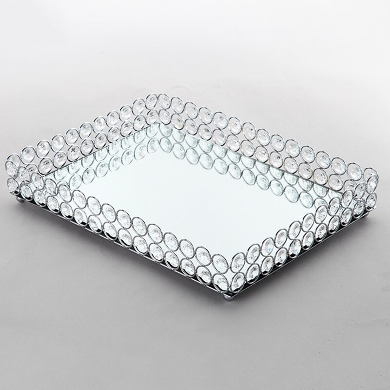 Placă de încărcare de lux din aur/argint Tăvi pentru nuntă Farfurii rotunde cu nuci/dulci/tort pentru acasă Decor de petrecere de Crăciun