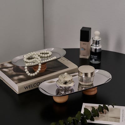 Minimalistický úložný podnos z nehrdzavejúcej ocele, moderný bytový dekor, úložný podnos na šperky, servírovací podnos na kozmetiku, dekoratívny tanier, darček