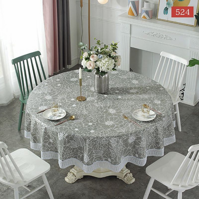 Fehér Kerek Asztalterítő Műanyag PVC Vízálló Oilpcllth Dohányzóasztal Nappali Asztalterítő Takaró Szőnyeg lakberendezési kandalló