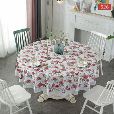 Fehér Kerek Asztalterítő Műanyag PVC Vízálló Oilpcllth Dohányzóasztal Nappali Asztalterítő Takaró Szőnyeg lakberendezési kandalló