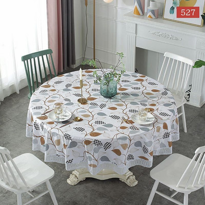 Fehér Kerek Asztalterítő Műanyag PVC Vízálló Oilpcllth Dohányzóasztal Nappali Asztalterítő Takaró Szőnyeg lakberendezési kandalló