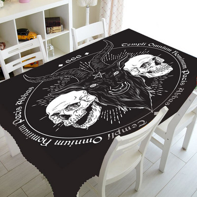 Klasický čierny magický obrus Ouija, obrus s duchovnou doskou, obdĺžnikový štvorcový obrus na stôl s čarodejníctvom