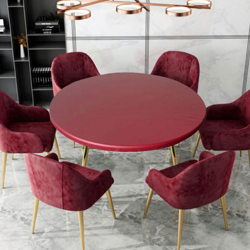 Husa de masa rotunda Husa impermeabila pentru masa de sufragerie Fata de masa elastica rezistenta la ulei Decorat pentru nunta Casa Hotel