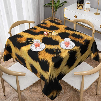 Leopárdmintás terítő divat állati vintage nyomtatott asztalterítő asztal nagykereskedés dekoráció poliészter terítő