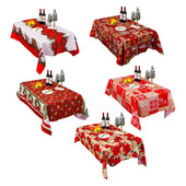 150x180cm Kalėdinė staltiesė stačiakampė vandeniui atspari poliesterio daugkartinio naudojimo kalėdinio valgomojo stalo danga 2022 m. Kalėdų puošmena