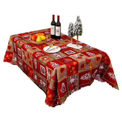 150x180cm Kalėdinė staltiesė stačiakampė vandeniui atspari poliesterio daugkartinio naudojimo kalėdinio valgomojo stalo danga 2022 m. Kalėdų puošmena