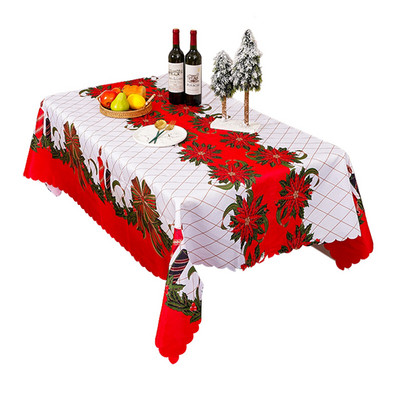 150x180cm Kalėdinė staltiesė stačiakampė vandeniui atspari poliesterio daugkartinio naudojimo kalėdinio valgomojo stalo danga 2022 m. Kalėdų puošmena