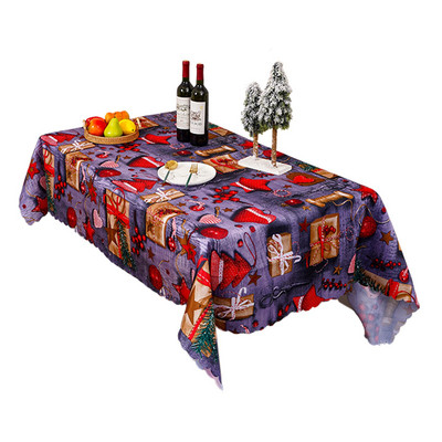 150x180cm Kalėdinė staltiesė stačiakampė vandeniui atspari poliesterio daugkartinio naudojimo kalėdinio valgomojo stalo danga 2022 m. Kalėdų puošmena
