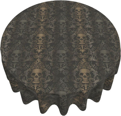 Halloween Gothic Skull ümmargune laudlina pestav polüestrist laudlina veekindel lekemiskindel lauakatte matt söömiseks