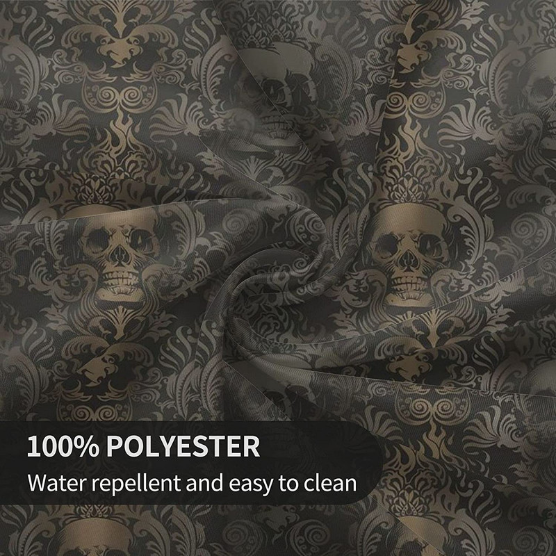 Helovino gotikinė kaukolė apvali staltiesė, plaunama poliesterio staltiesė, vandeniui atspari išsiliejimo nepraleidžianti stalo dangos kilimėlis valgomajam