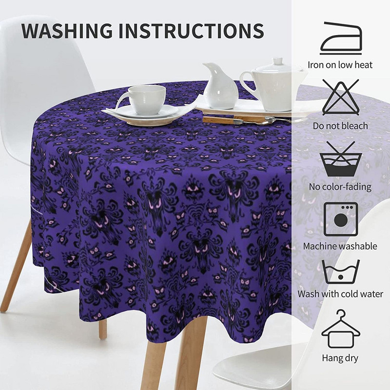 Okrugli stolnjak Haunted Mansion Vodootporni stolnjak Stolnjaci bez bora i otporni na mrlje (okrugli 60 inča)