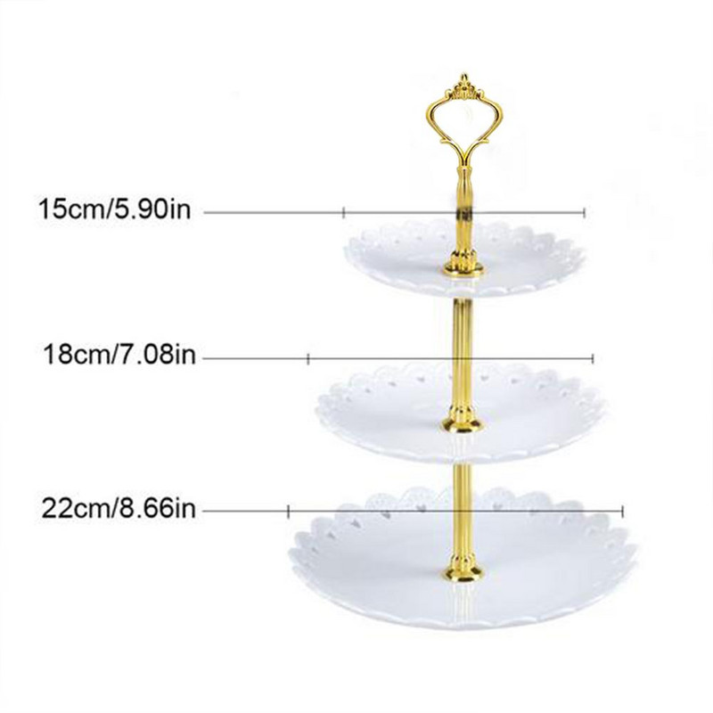 Európai gyümölcstál háromrétegű uzsonnatartó Nappali Gyümölcstányér Esküvői tortatálca Tortatartó cukorka tálca ételklip küldésére
