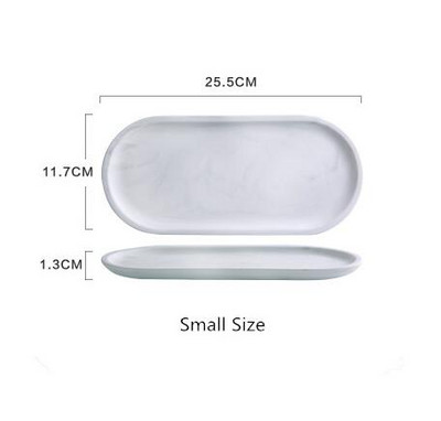 Ceramica Tava de marmura Tava alba de depozitare Ovala Elipsa Fructe Farfurie decorativa Bijuterii Alimente Desert Decorat de birou