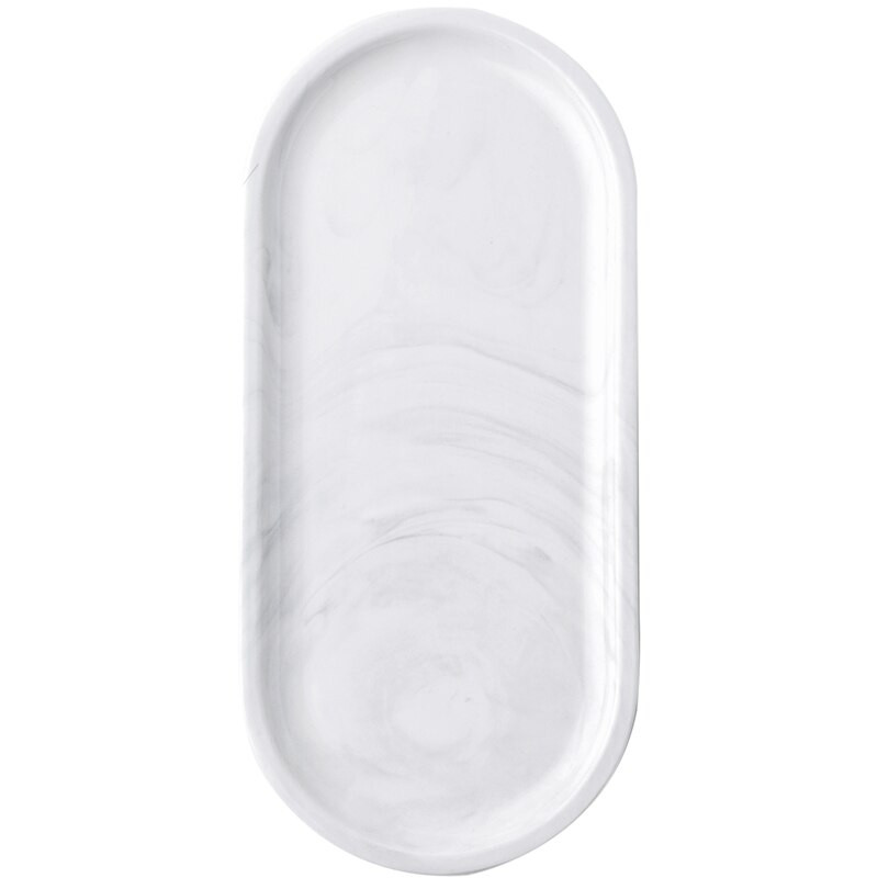 Ceramica Tava de marmura Tava alba de depozitare Ovala Elipsa Fructe Farfurie decorativa Bijuterii Alimente Desert Decorat de birou