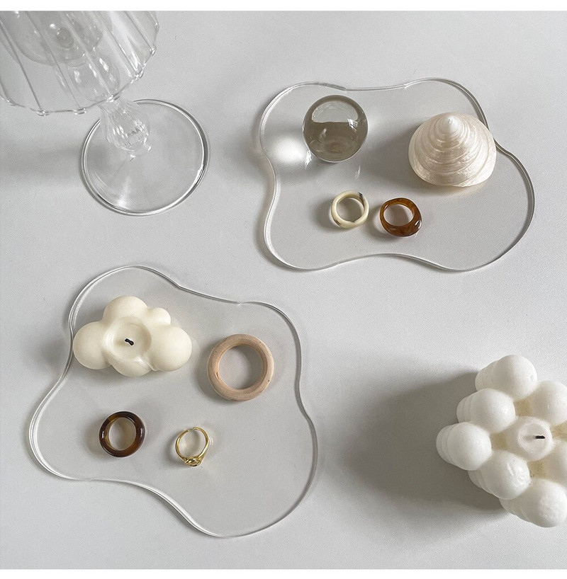 Moderna akrilna ladica Minimalistički umjetnički organizator nakita za spavaću sobu Nepravilne ladice za desert Dekoracija doma Ladica za pohranu stola