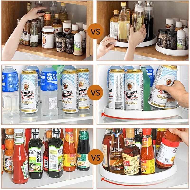 360 fokban forgatható tároló állvány 2 szintes fűszerezés kerek polcos fűszertartó konyhai tároló rendszerező tálca konyhai kiegészítők