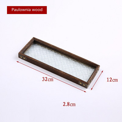 Japán vintage virágos üveg tömörfa tálcák dekoratív rendszerező asztal tároló kosár téglalap alakú tálcák ételek felszolgálásához