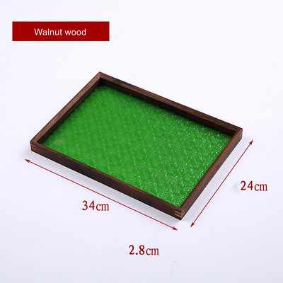 Japán vintage virágos üveg tömörfa tálcák dekoratív rendszerező asztal tároló kosár téglalap alakú tálcák ételek felszolgálásához