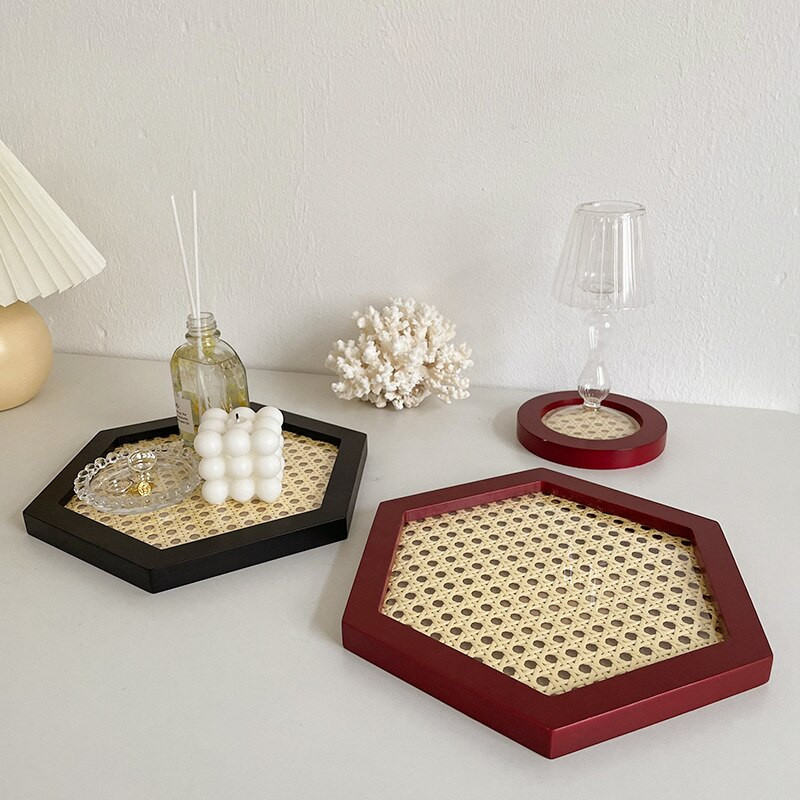 Ratanový úložný stojan na šperky, severský štýl, japonský retro aromaterapeutický stojan na šperky