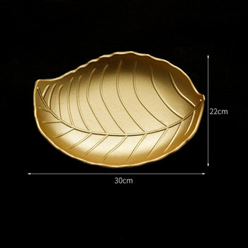 Παλέτα Φρούτα Σνακ Πιάτο Διακόσμηση Επιτραπέζιας οργάνωσης αποθήκευσης Nordic Διακοσμητικός δίσκος Χρυσός Σχήμα φύλλου ανανά Δίσκος σερβιρίσματος Κοσμήματα