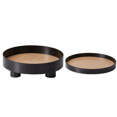 Medinis padėklas žvakidės laikymo padėklas dekoravimo organizatoriui Namų dekoras Dekoratyvinis padėklas Papuošalai Rodyti maisto lėkštes konteineris